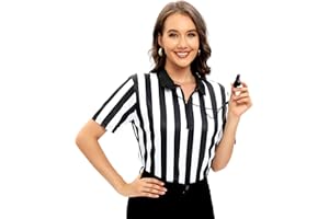 CUTIEHON Women's Referee Shirt, Official Basketball Umpire Jersey for Halloween Costumes Football Uniforms