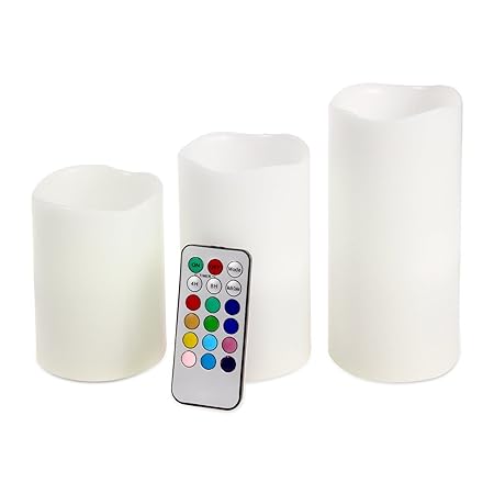 House of Quirk House of Qurik Luma Candles Real Paraffin Wax Flameless Candles 3 LED Candles Plus Remote Control Timer Glow Candles Moon Candles