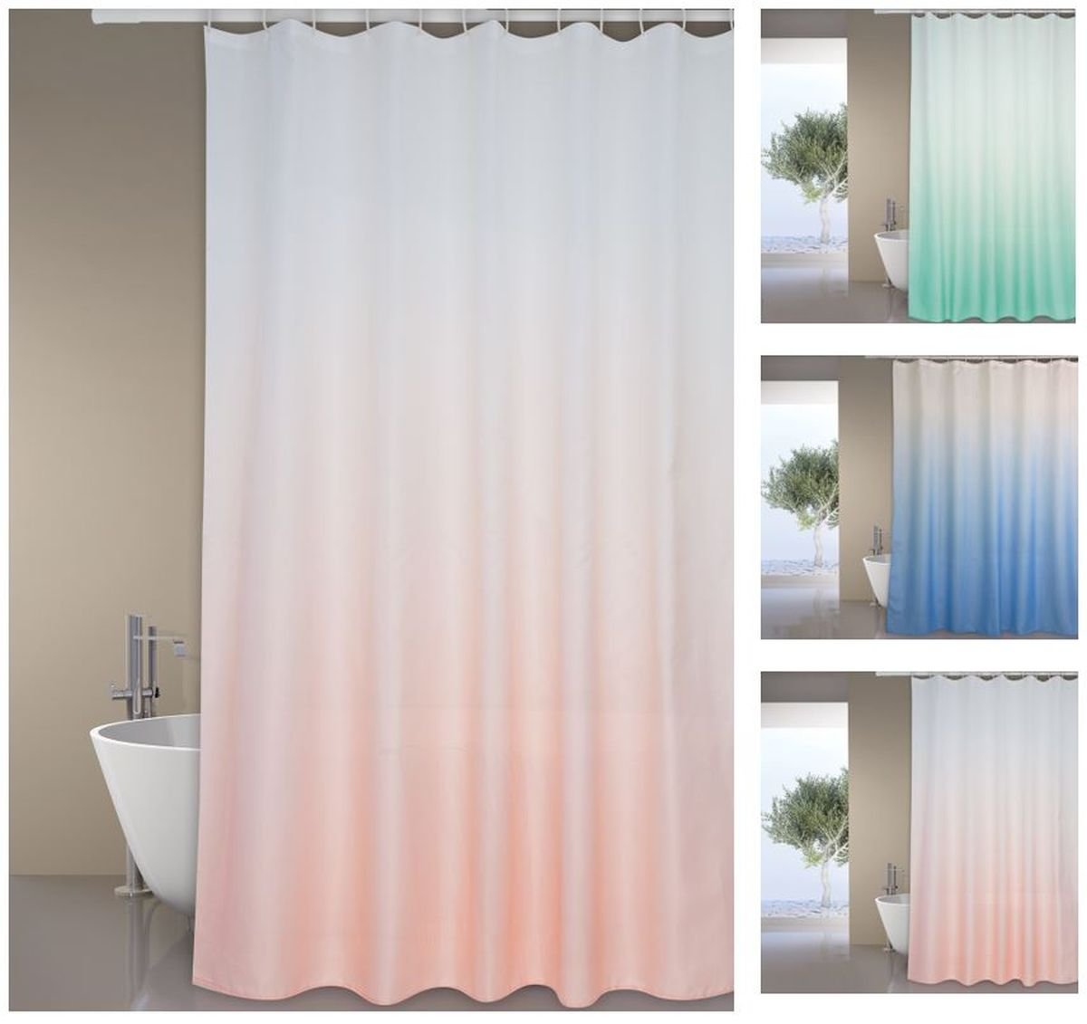 MSV Shower curtain 180x200cm Sugar pastel pink