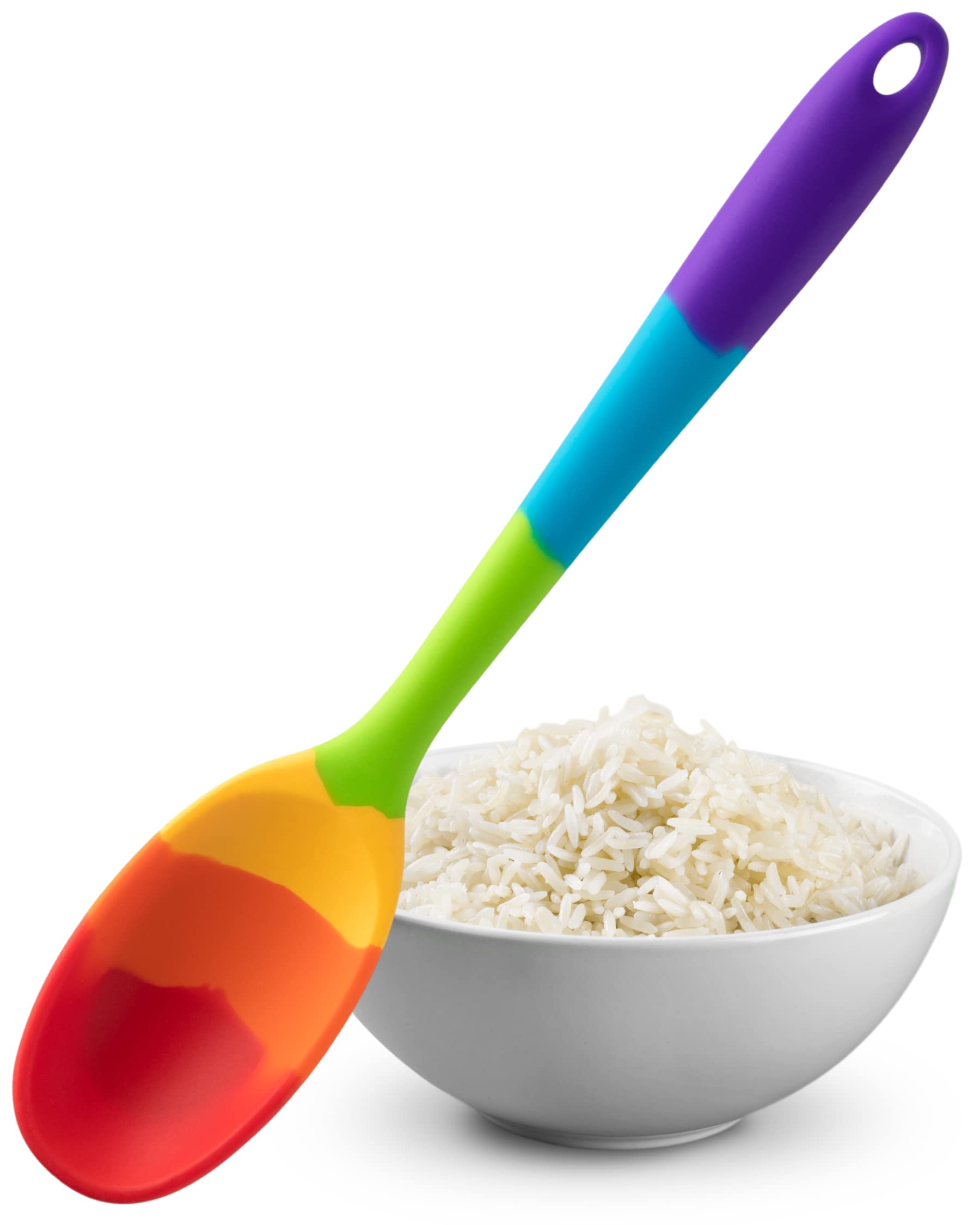 Taylors Eye Witness Large Silicone Rainbow Stirring Spoon - Dishwasher Safe, Heat Resistant (260°C/500°F), Non-Scratch