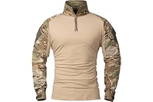 CARWORNIC Men's Assault Military Tactical Combat Shirt Short Long Sleeve Outdoor Army T Shirt