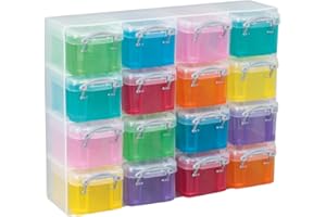 アイリスプラザ Really Useful Box 16x0.14 Litre Plastic Storage Box Organiser Clear & Assorted