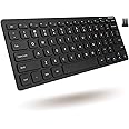 Macally Small Wireless Keyboard - 2.4G Ergonomic & Comfortable Mini Compact USB Keyboard Wireless for Laptop or Windows Computer PC, Tablet, TV