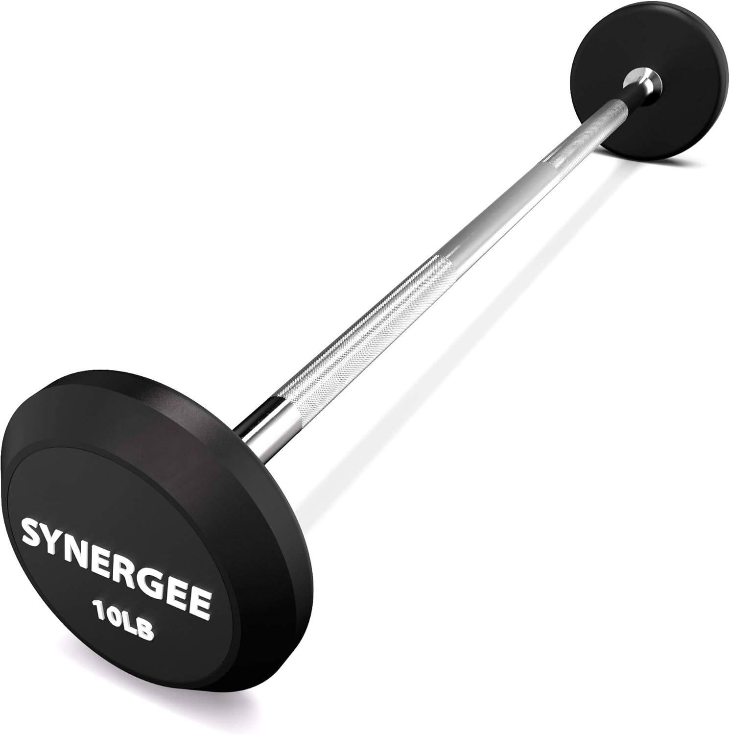 Synergee Fixed 10LB Barbell Pre Weighted Straight Steel Bar with
