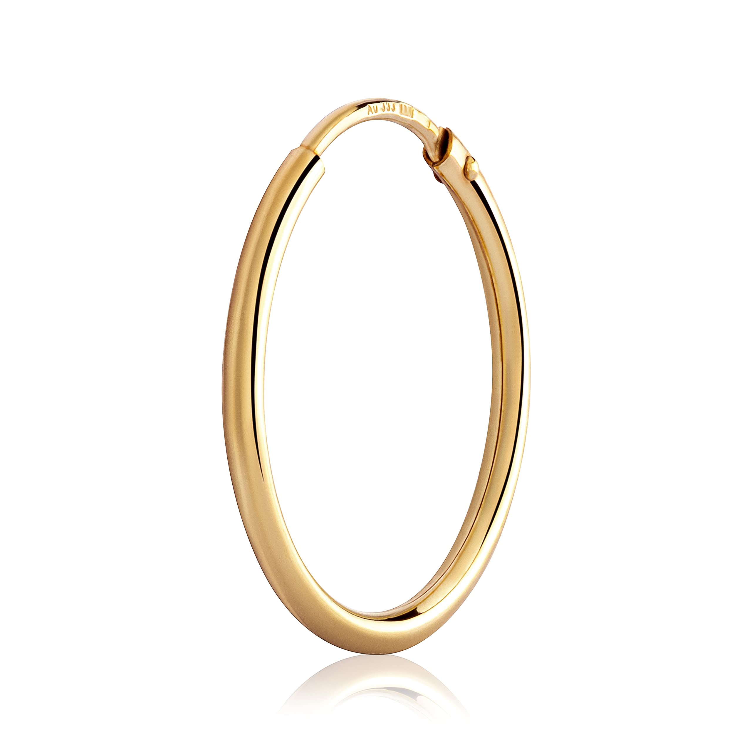 NKlaus single 20mm classic Creole ear jewellery gold earring round 3742