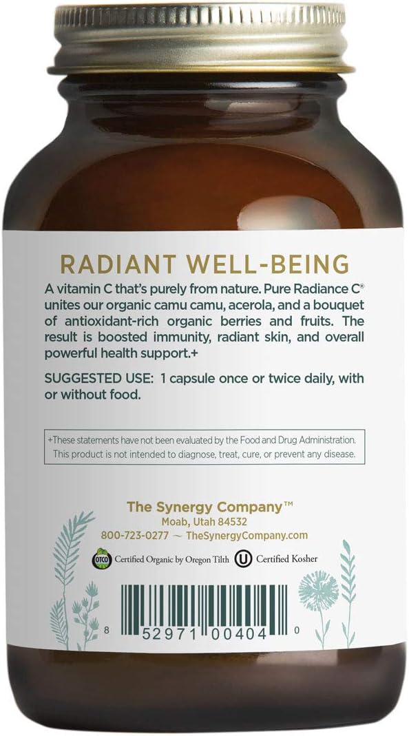 Pure Synergy Pure Radiance C (90 Capsules) 100% Natural Vitamin C from Fruits & Berries, Non-GMO: Health & Personal Care