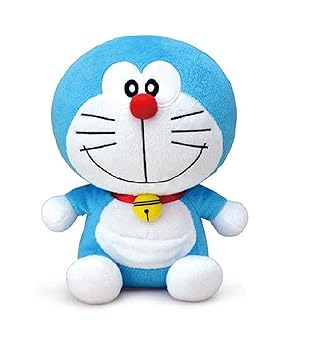 HIMSHIKHAR Toys || Premium Quality Cute Smiling Doraemon Cartoon Animal Figure Sitting Style for Baby | Birthday Gift for Kids - Blue and White (1 Feet)