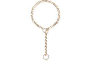 Heart O-ring Slip Chain Necklace For Women, Handmade Punk Gothic Cuban Necklace Jewelry Adjustable Lariat Y-Necklace
