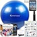 Exercise Ball for Yoga, Balance, Stability from SmarterLife - Fitness, Pilates, Birthing, Therapy, Office Ball Chair, Classroom Flexible Seating - Anti Burst, Non Slip + Workout Guide (Blue, 55cm)