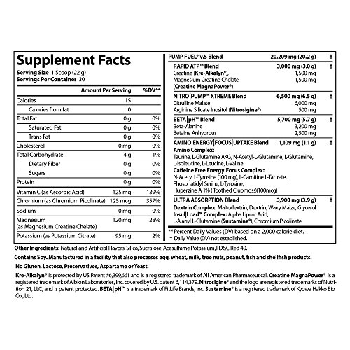 PMD Sports Pump Fuel Caffeine Free Insanely Strong All-in-One Premium Pre-Workout Drink Without Caffeine - Raspberry Lemonade / 30 Servings