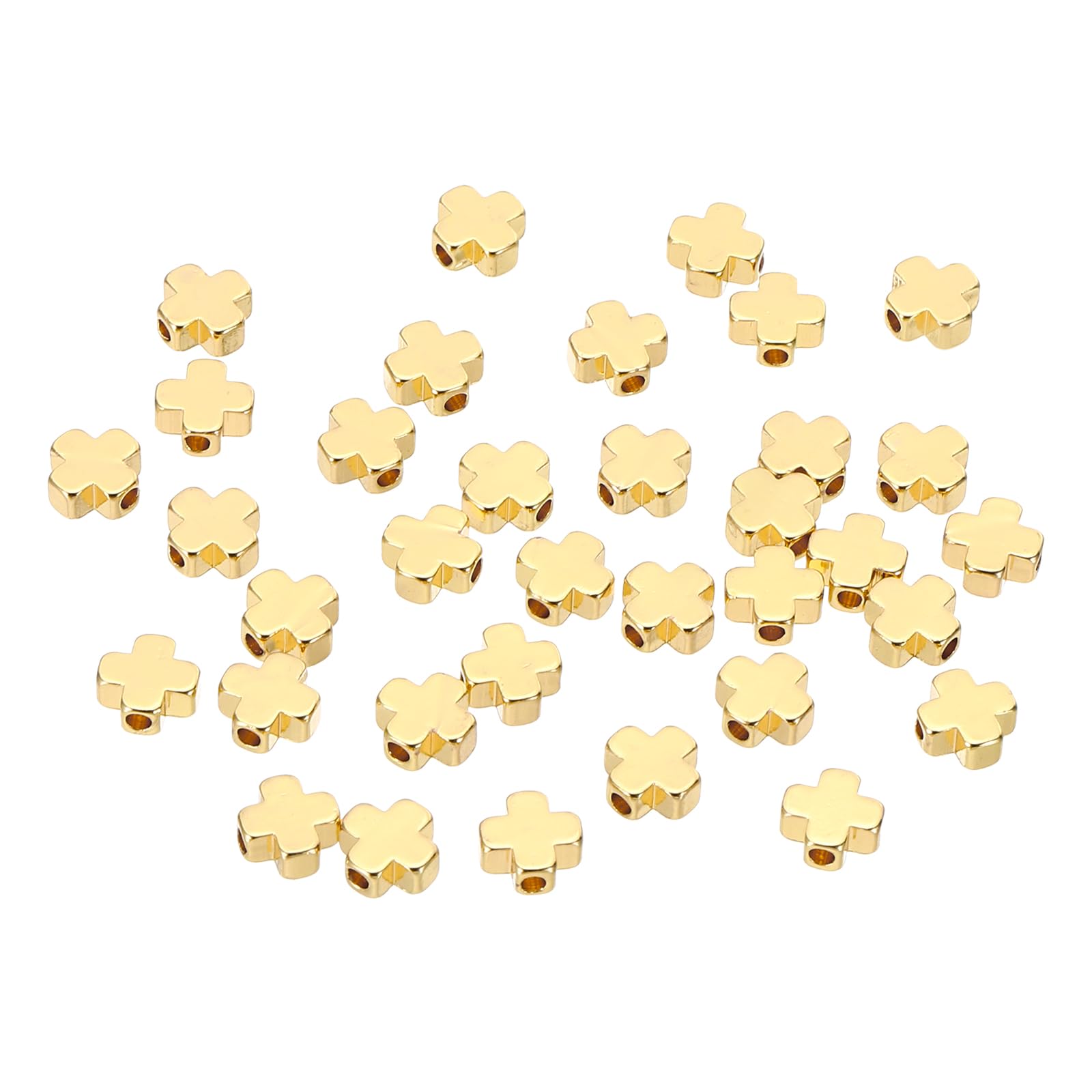 PATIKIL Cross Beads for Bracelets, 36 Pcs Gold Plated Pendants Loose Beads Brass Spacer Beads for Jewelry Making Necklace Bracelet DIY