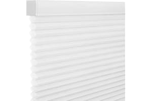 Changshade Cordless & Light Filtering Cellular Shade, Tools-Free Pleated Polyester Honeycomb Shade, Light Blocking Window Shade and Blind, 30 inches Wide, White CEL30WT72B