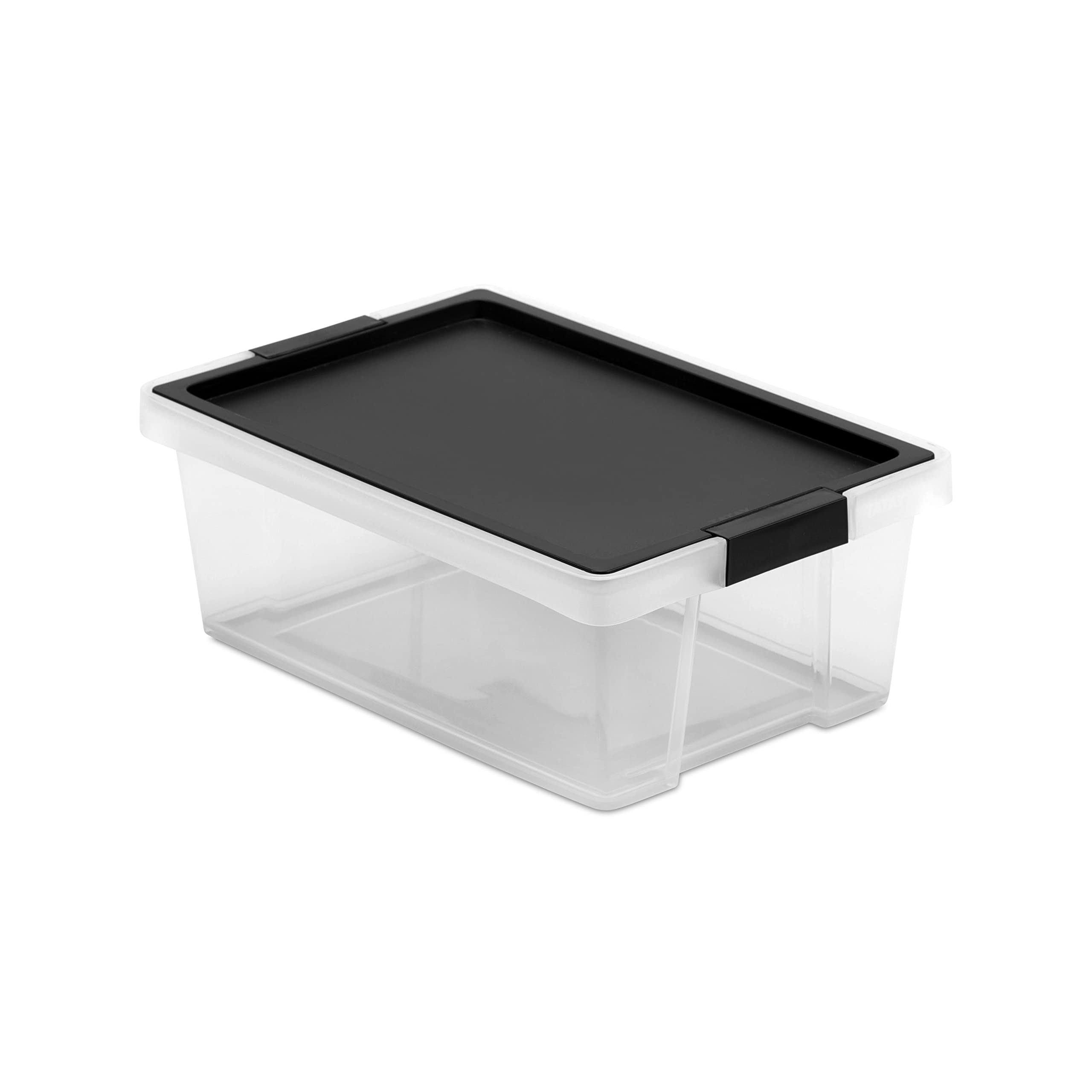 TATAY Plastic Storage Box with Lid 7L Multipurpose - Style | Lid with Hinges Included | Stackable and Lightweight Design | BPA Free Plastic | 25x36x13.5 cm, Black