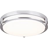 Canarm, LFM227A13BN, Flush Mount, Brushed Nickel Finish, LED Bulb, 25W, 3.625 x 12.5