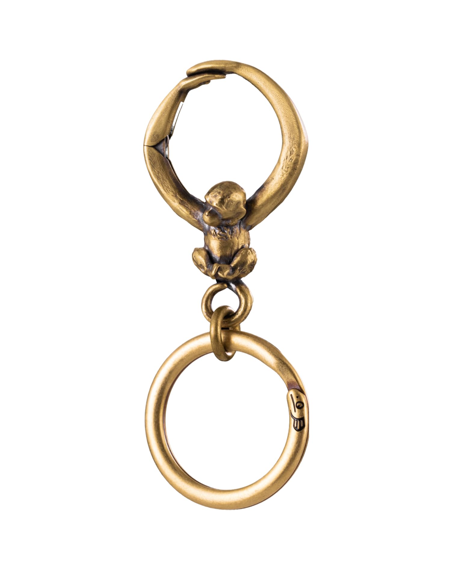 Photo 1 of COPPERTIST.WU Monkey Keychain Brass Snap Key Chain w Keyring Novelty Gifts for Men Women Car Key Decor