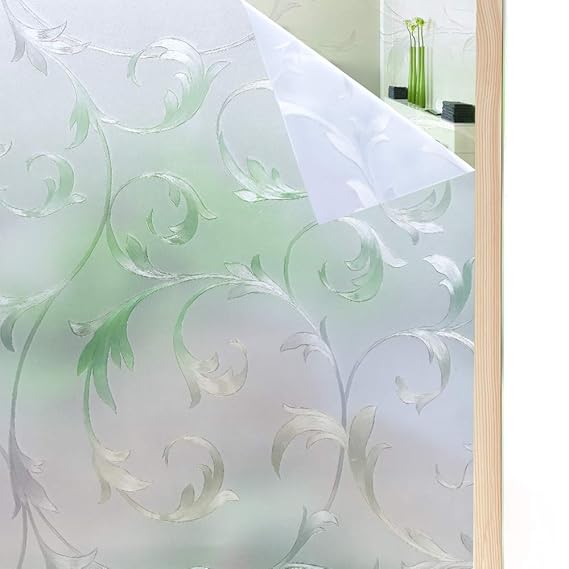 rabbitgoo Statische Fensterfolie Blickdicht Sichtschutzfolie selbsthaftend Milchglasfolie Sichtschutz Folie Dekofolie Anti-UV
