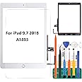 for iPad 9.7 2018 Touch Screen for iPad 6 Digitizer 6th Gen A1893 Screen Replacement A1954 Touch Glass Front Panel Sensor Installed Adhesive +Tools+Tempered Glass (with Home Button) (White)