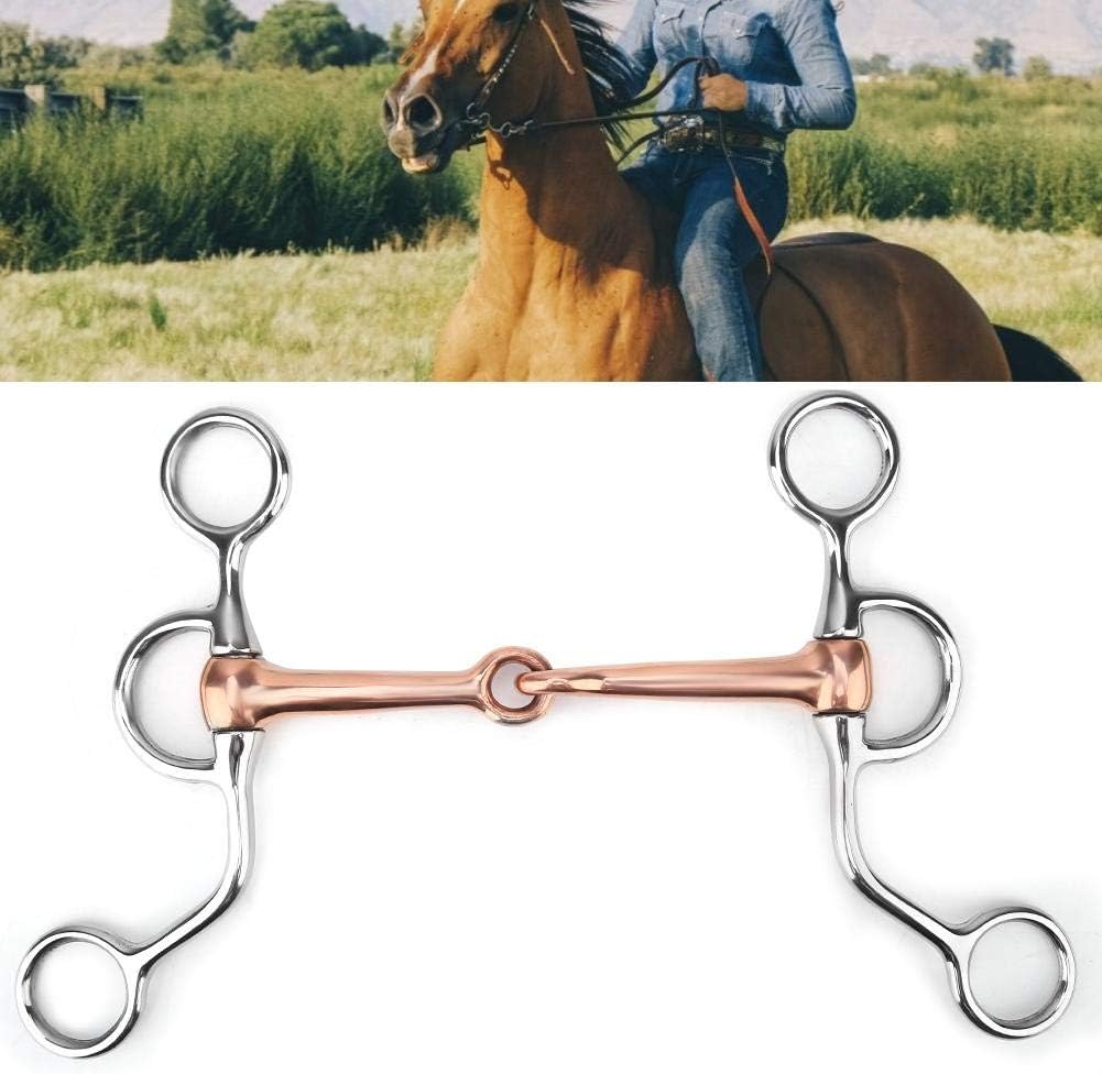 Horse Snaffle Chew Stainless Steel Training Bit Copper jointed Month Snaffle Bit French Link Loose Ring Copper Snaffle Racing Accessory - Image 4