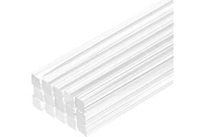 MECCANIXITY 15pcs Acrylic Square Rods 1/8" x 12" Clear Acrylic Dowel Rods Sticks Acrylic Plastic Sticks Strip for DIY Crafts Lighting Gardening Decorations - 3mm x 300mm