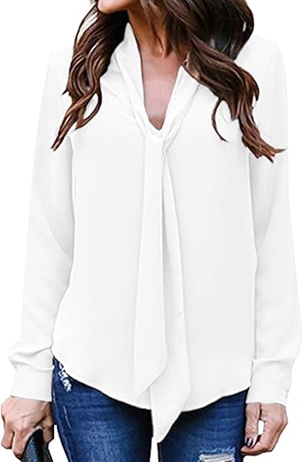 blusa de cuello de corbata mujer