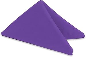 SPARKLES MAKE IT SPECIAL Leading Linens 50 pcs 17"x17" inch Polyester Cloth Napkin - Purple - Wedding Linen Restaurant Dinner Wedding Banquet Party - 19 Colors Available