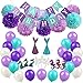 Kreatwow Mermaid Party Supplies & Party Decorations for Girls Birthday Party, Baby Shower, Bridal Shower Decorations 76 Pack