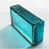 Colored Clear Glass Blocks High Transparency Rectangular Sided Crystal Brick for Office Home Bar Hotels(Light Blue)