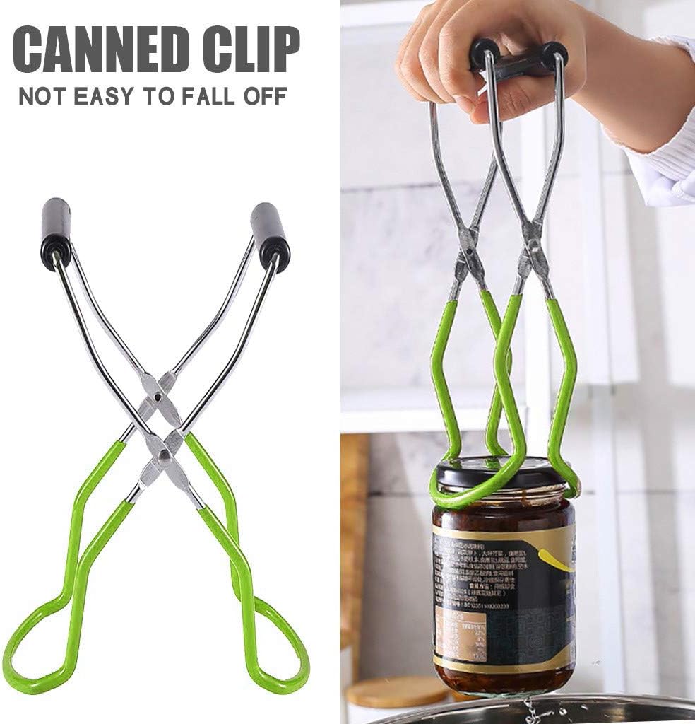 Canning Jar Lifter Tongs Stainless Steel Jar Lifter with Grip Handle for Safe and Secure Grip, Roots & Branches Home Canning Jar Lifter works well with virtually all canning jars (1pc Green)