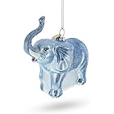 Elephant Blown Glass Christmas Ornament