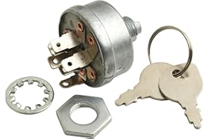 Lawn Mower Ignition Switch with 2 Keys Compatible with AM38227, 33-398, 430-110, Metal Construction for Garden Equipment, Eas