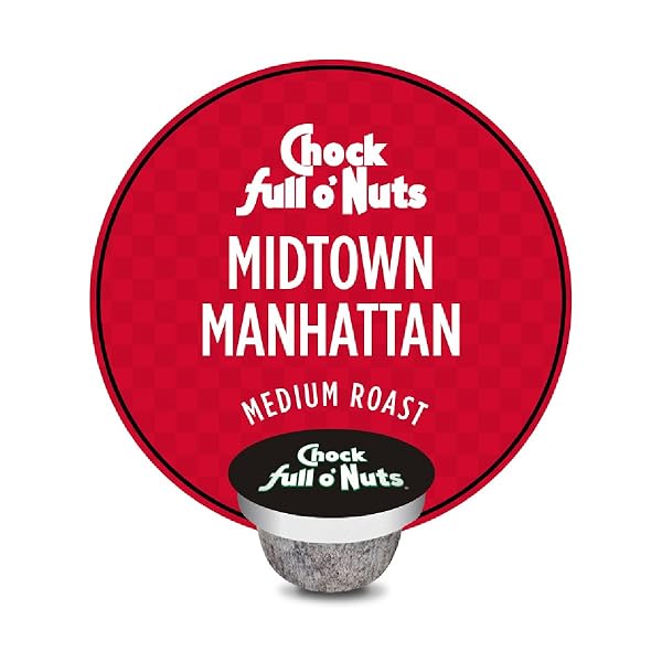 CHOCK FULL O’ NUTS MIDTOWN MANHATTAN MEDIUM ROAST, K-CUP COMPATIBLE PODS (20 COUNT) – ARABICA COFFEE IN ECO-FRIENDLY KEURIG-COMPATIBLE SINGLE SERVE CUPS