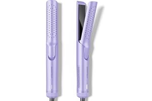 Wavytalk Airflow Styler Curling Iron, Cool Curl, 360° Cool Air Lock in Style for Lasting Curls, Reduces Damage, 2 in 1 Hair Straightener and Curler, 1.25 Inch, Anti-Scald for Short Long Hair, Purple