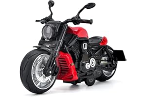 CYYSFIVQZ Toy Motorcycle,Pull Back Motorcycle Toy with Sounds and Lights,1:12 Alloy Motorcycle Model for Boys,Pull Back Motorcycle Toys Gift for Boy Girl (Red)