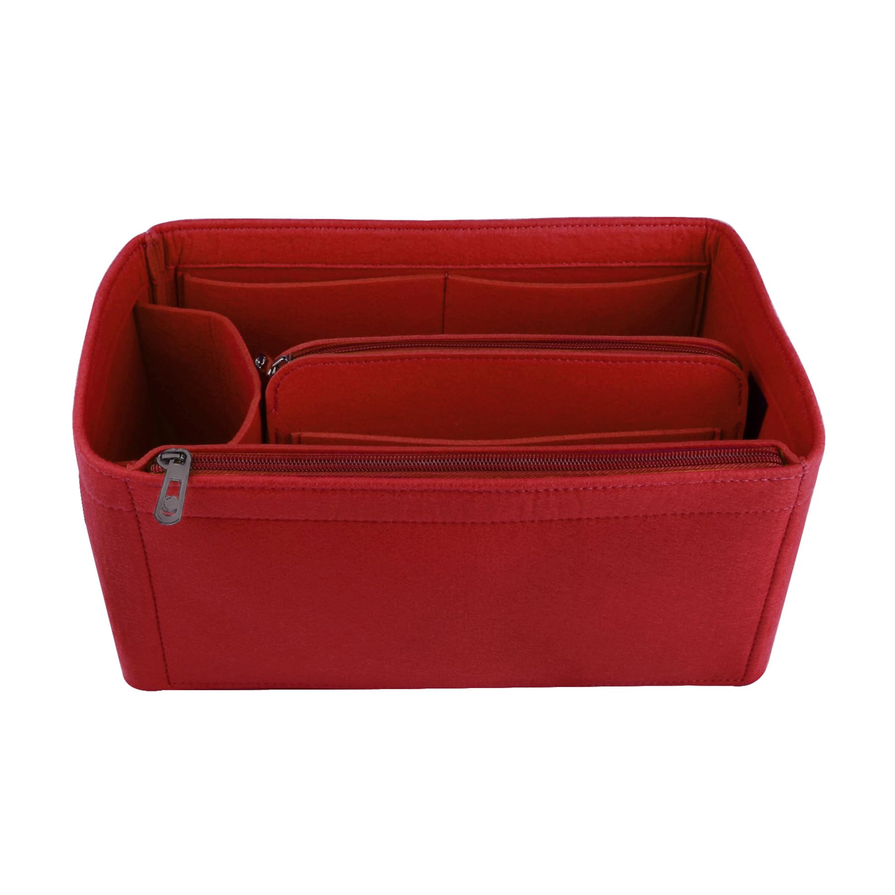 NOTAG Bag Organiser Felt Bag Organiser Insert Handbag Multi Pocket Tote Organiser Bag (Red, Large)