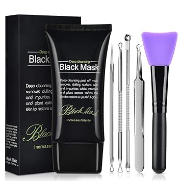 Download Amazon Com Blackhead Remover Face Mask Black Mask 3 In 1 Purifying Charcoal Peel Off Mask With Acne Blackhead Extractor Kit And Silicone Brush Deep Cleansing Facial Mask For All Skin Types Face PSD Mockup Templates