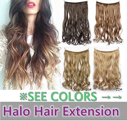 No Clips Synthetic Hair Hidden Invisible Wire Hair Extensions Wavy Secret Halo Flip In Hair Extensions 20inch #118