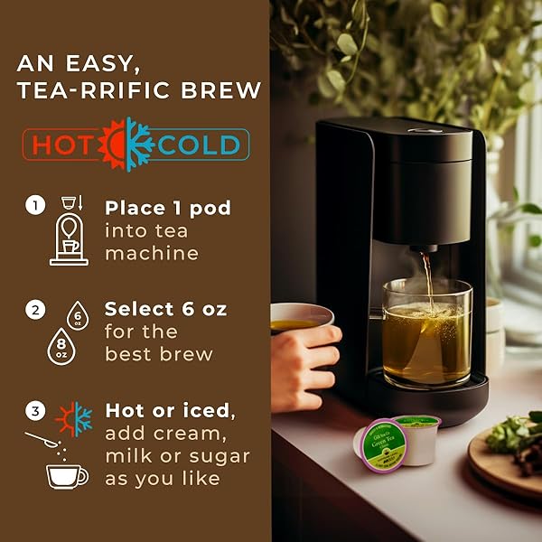 GYA TEA CO CLASSIC GREEN TEA POD (24 CT) – MILDLY CAFFEINATED TEA WITH MELLOW FLAVOR – KICKSTART THE DAY FOR CALMING & RELAXING