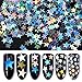 Vincent&July 6 Box Star Shaped Dazzling Glitter DIY Nail Sticker Colorful Different Size Nail Art Decoration