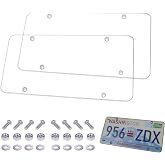 Keyiduid Clear License Plate Covers, Unbreakable License Plate Covers Frame, Clear License Plate Protector, fits Any Standard US Plates, Screws Included, 2 Sets