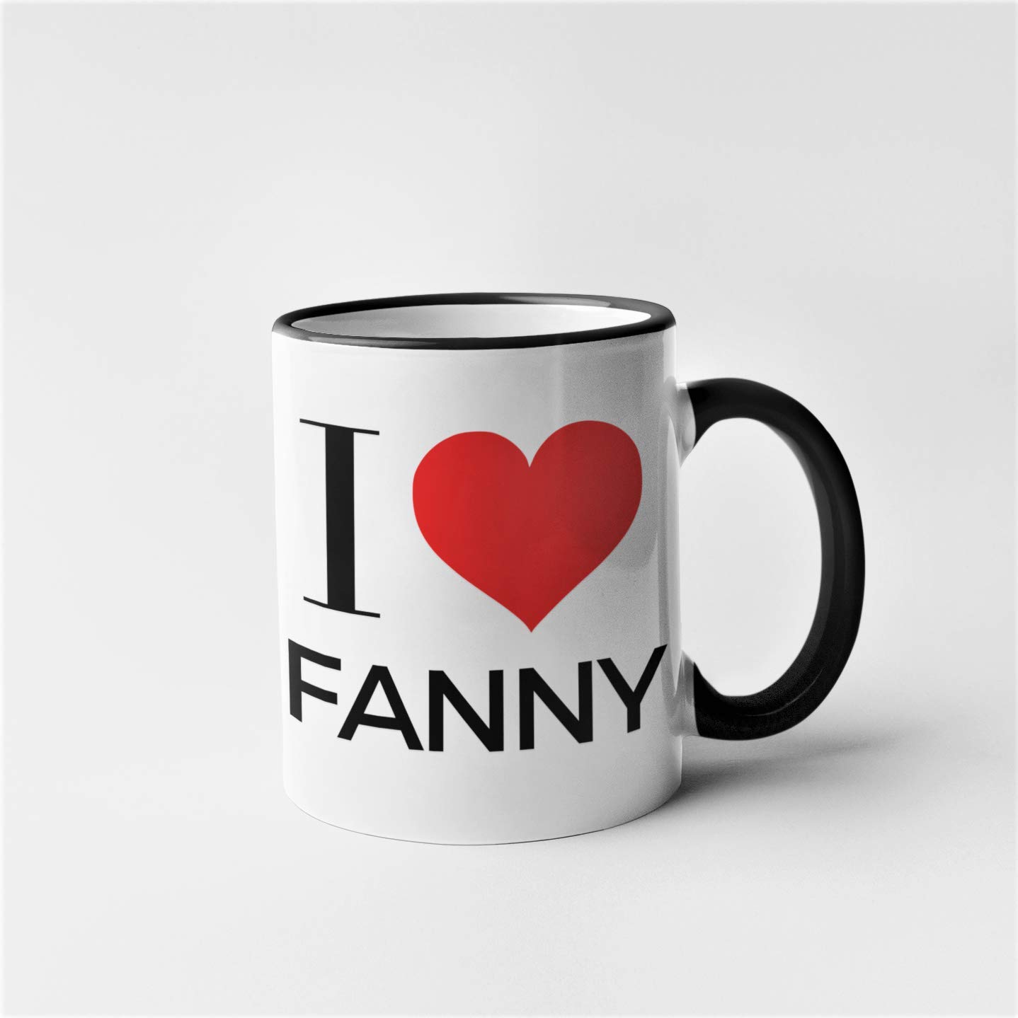 I Love Fanny Mug - Rude Novelty Funny Birthday Christmas (Black)