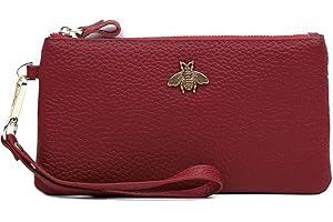 imeetu Women's Wristlet Clutch Leather Wallet, Handbags purse with Wrist Strap
