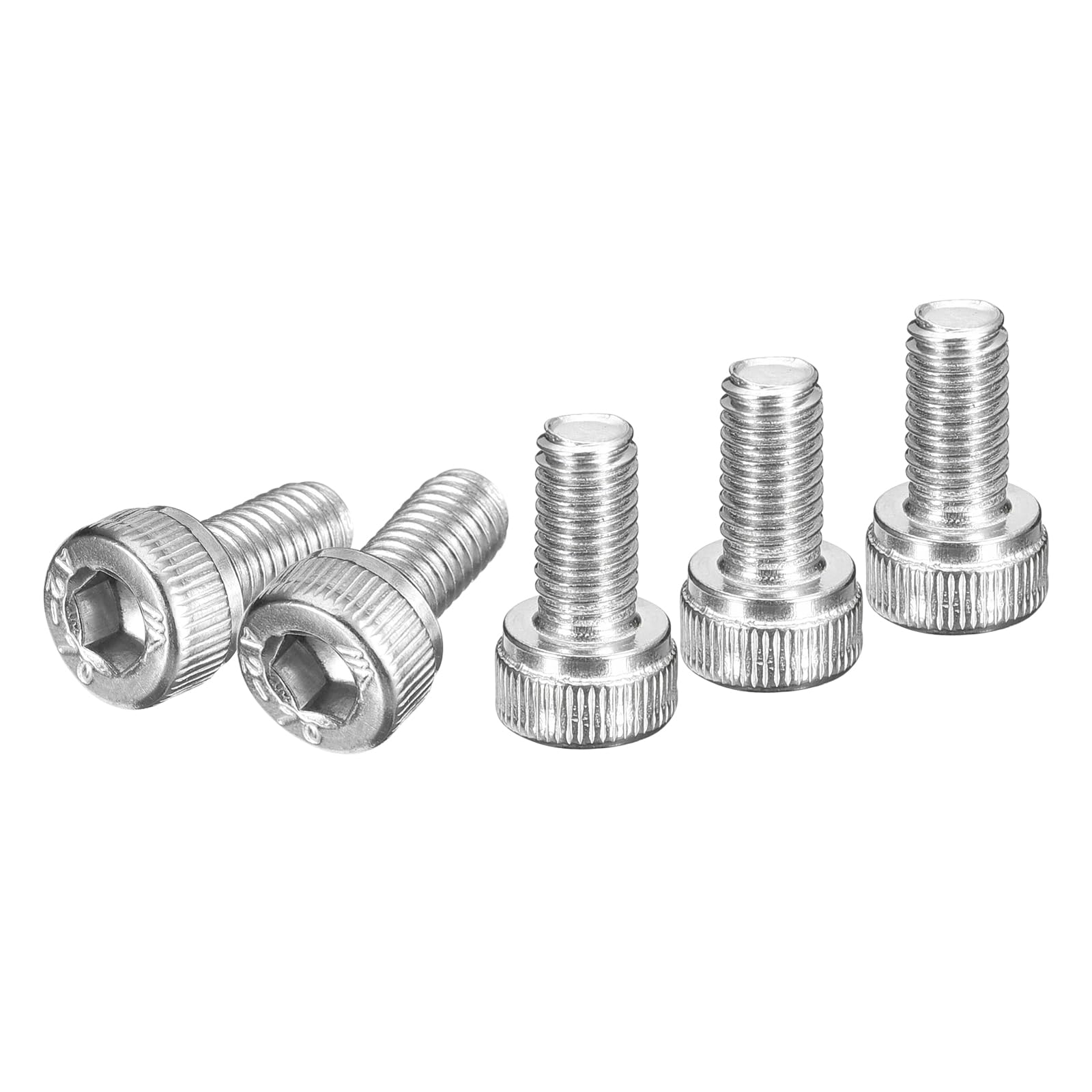 DTGN M5x10mm Socket Head Cap Screws Bolts, 50Pcs 304 Stainless Steel 18-8, Metric Machine Hex Socket Screw, Hex Drive, Bright Finish, UNC Coarse Thread Fully Threaded