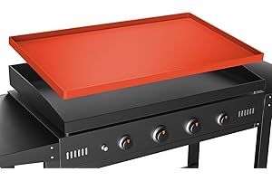 CARRY360 Grill Cover for Outdoor Grill Mat Silicone 36 inch for Blackstone Griddle Cover, BBQ Griddle Cover for Weber Grill Mat, Protect Griddle from Rodents, Insects, Debris and Rust (Orange)