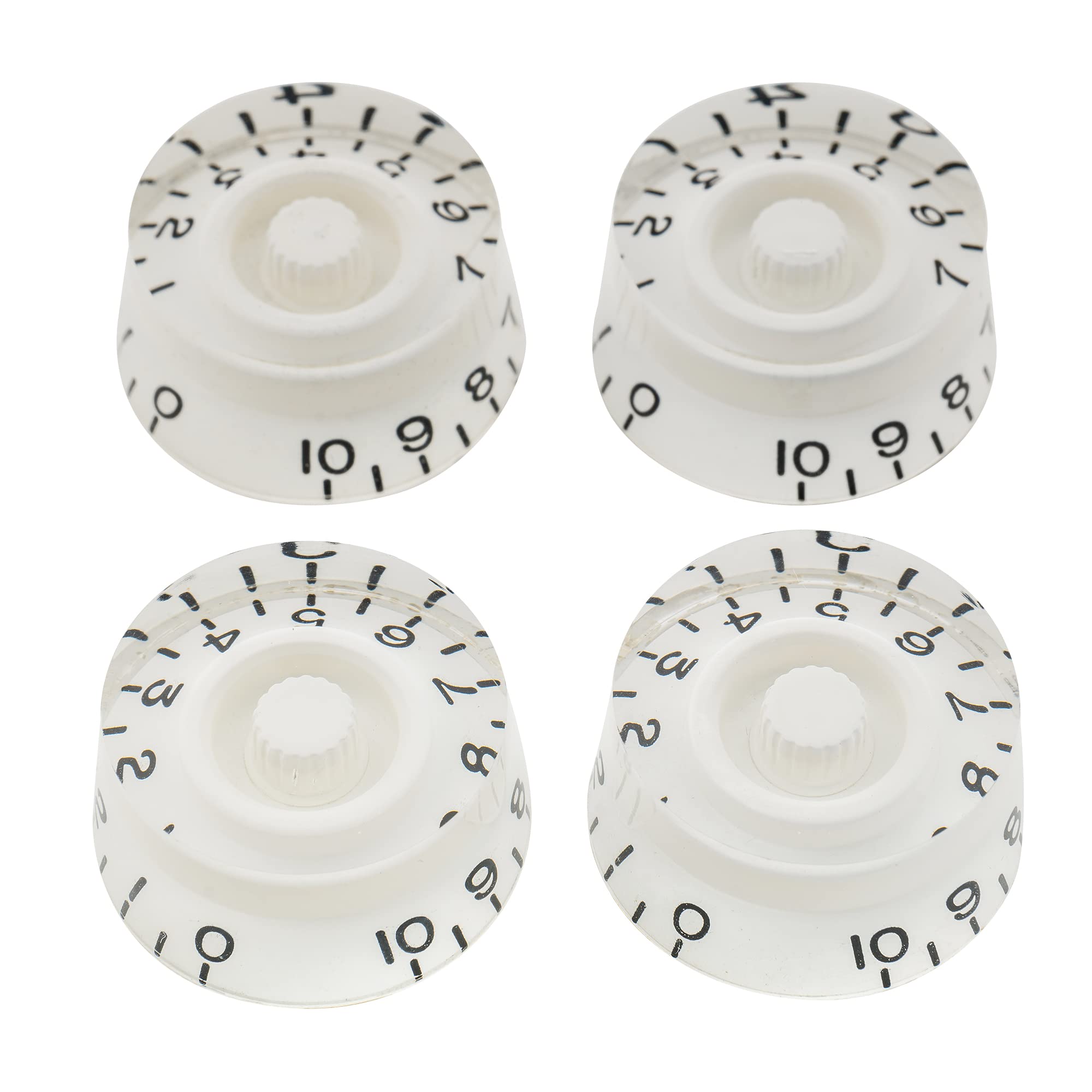 Musiclily Pro Left Handed Metric Size 18 Splines Guitar Speed Control Knobs for Epiphone Les Paul SG Style, White (Set of 4)