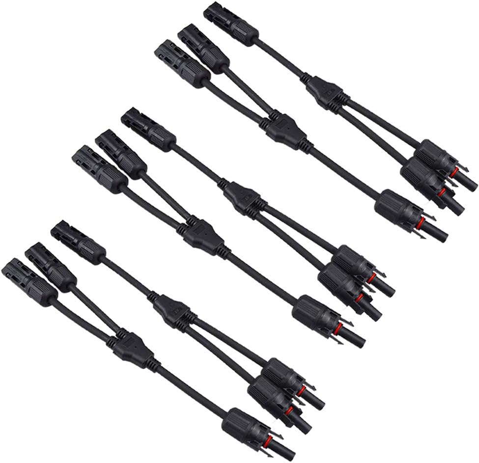 QitinDasen 2 Paires Connecteurs Solaires T Branche MFF/FMM - Panneaux Photovoltaïques 30A