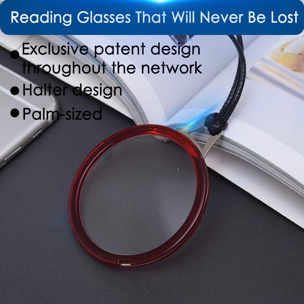 LUFF Necklace Reading Glasses Fashion Hd Portable Reader Glasses Hanging Neck Type Anti-Lost Handheld Reading Glasses for Men and Women - Image 3