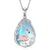 Peireara Flamingo Necklace for Women 925 Sterling Silver Flamingo Pendant Flamingo Gifts Cute Animal Flamingo Jewelry for Women