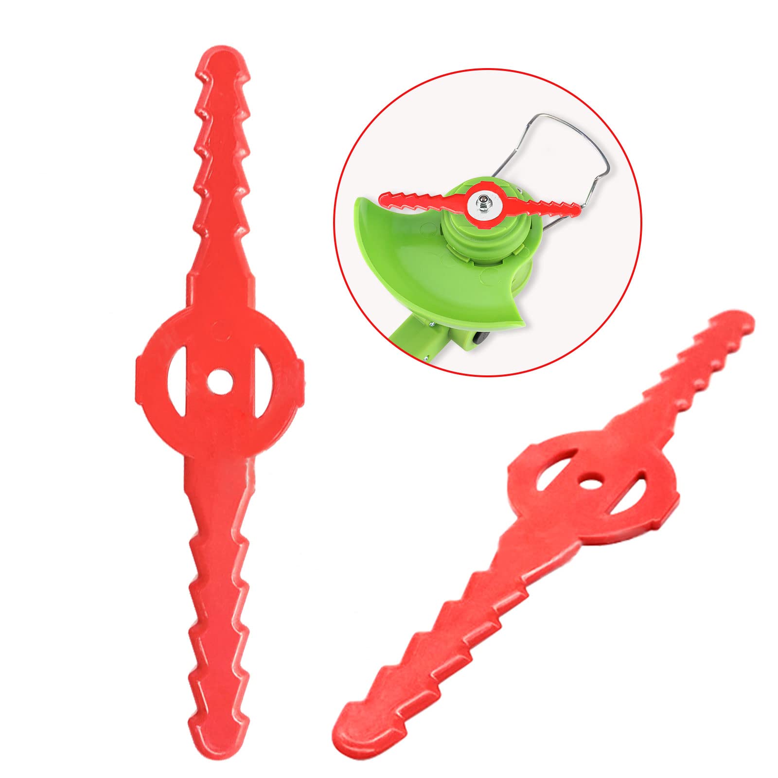 hifrom 30 Pcs Plastic Grass Trimmer Blades, Lawn Mower Blades 135 mm Mower Blades Cordless Blades Garden Mower Replacement Blades Gardening Tool Accessories, Garden Edger Cutter, Orchard, Woods (Red)