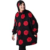 Dungeons & Dragons D20 Dice Black Hooded Wearable Oversize Blanket-OSFA