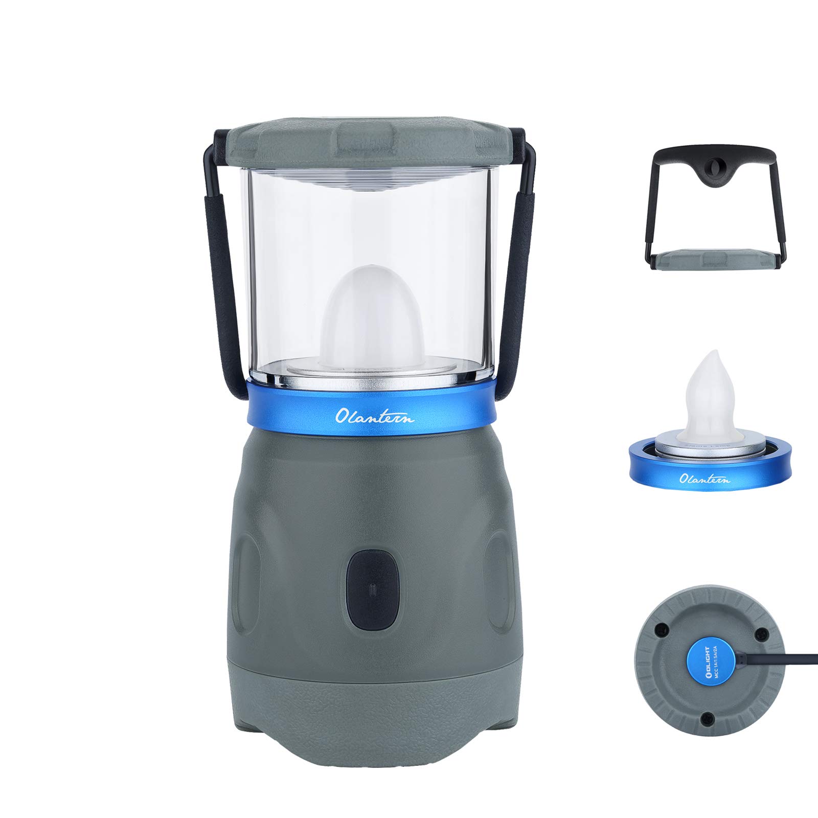 Olight Olantern Rechargeable 360 Lumen Lantern Flashlight,2 LED Modules Replaceable 360 Degree Beam Ambient Lighting Lantern for Camping, Journey and Emergency Use (Basalt Grey)